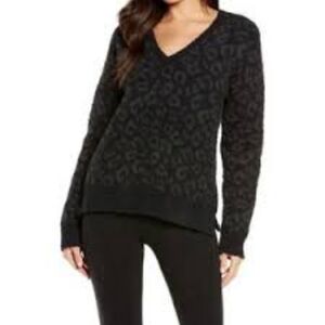 UGG Women's Long Sleeve V Neck Multi Gray Sweater Size L